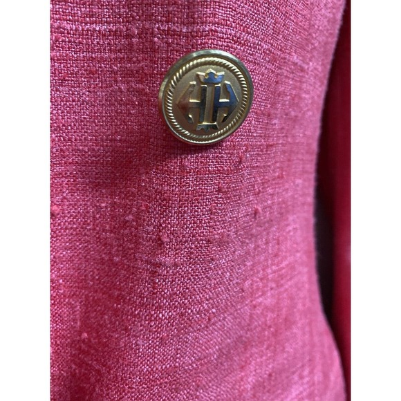 Ann Freedberg 100%Silk Pink Double Breasted Blazer Jacket with Gold Buttons~8 - Picture 4 of 6